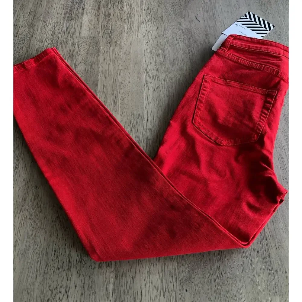 Sandrine Rose Hi Skinny Jeans in Red - 24